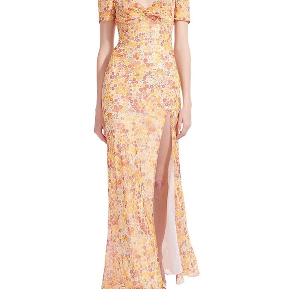 Staud Lea Knot-Front Puff-Shoulder Maxi Dress. Size 6. NWT. - Picture 2 of 9